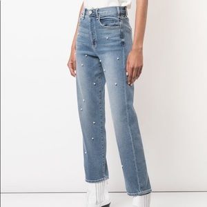 McGuire Mrs Robinson Denim Jeans With Pearls